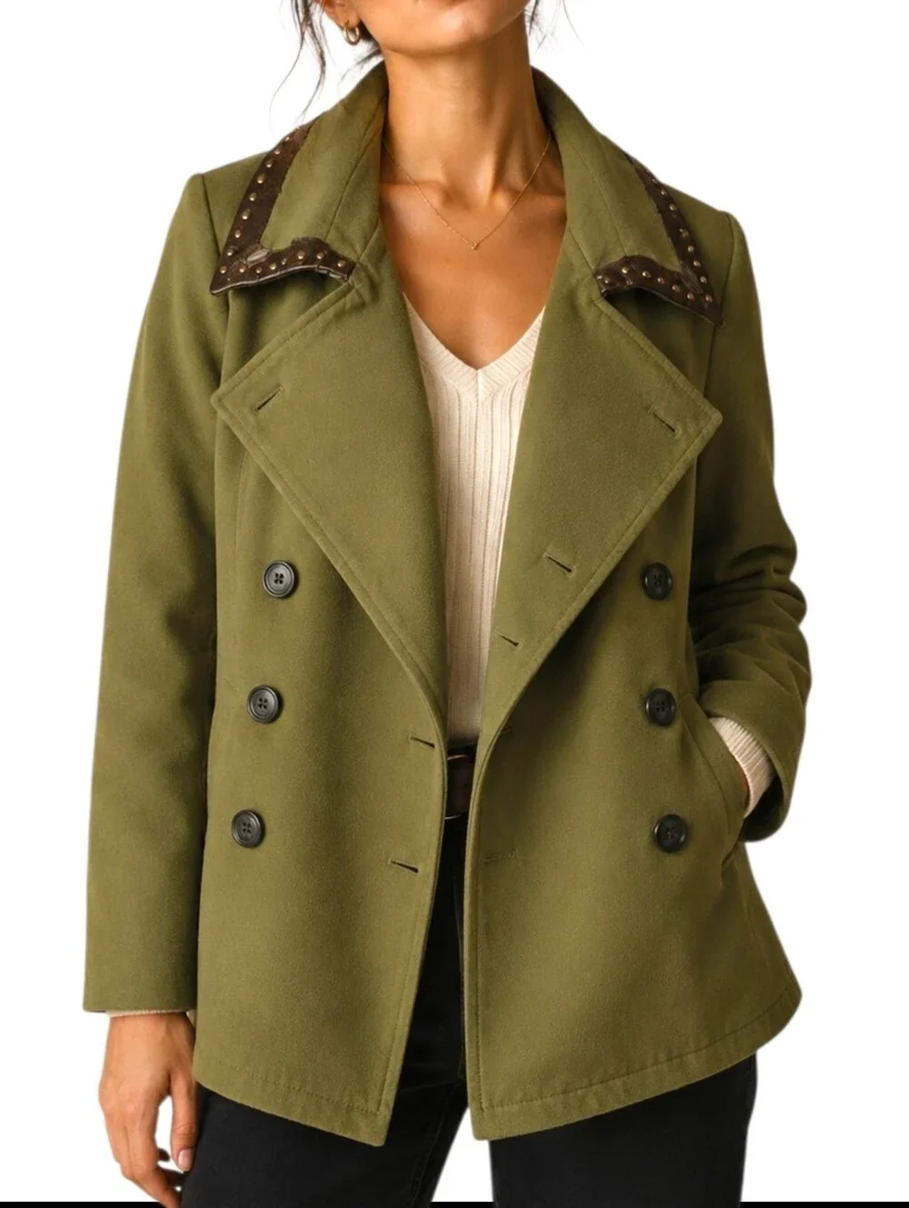Military Double Breasted Coat by Realzz Official Sz L